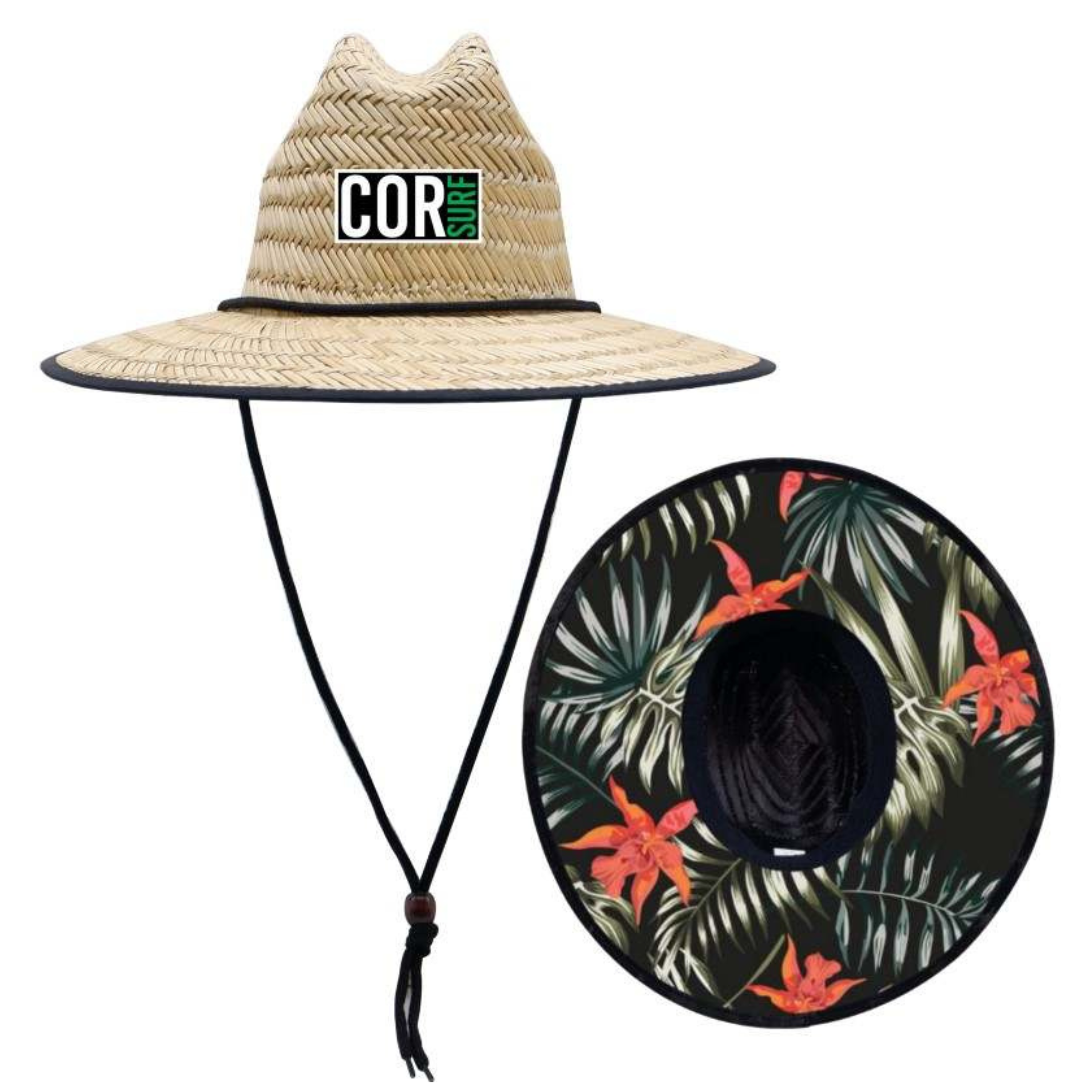 Straw Lifeguard Sun Hats for Adults, L-XL / Kauai
