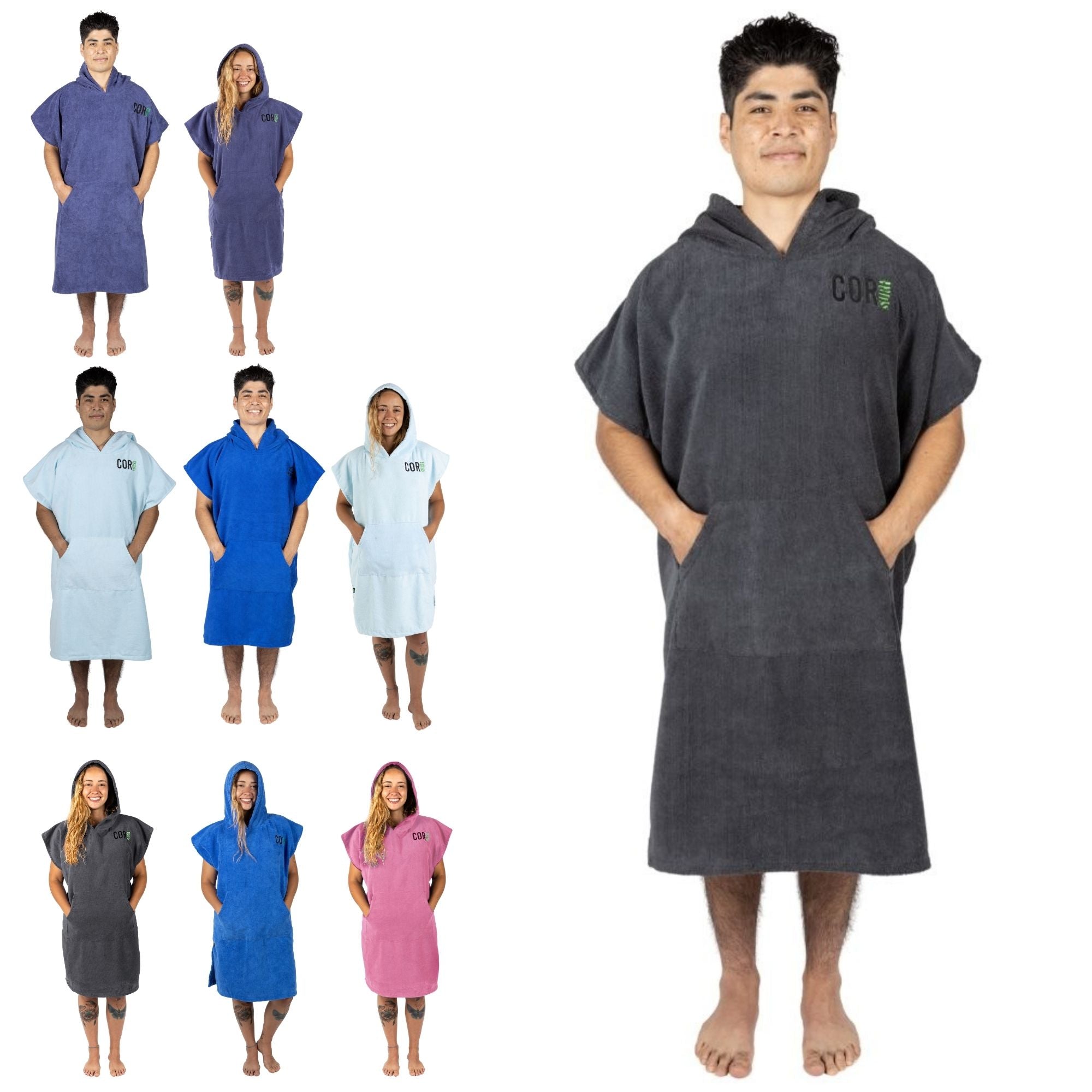 COR Surf Poncho Changing Towel Robe with Hood and Front Pocket, Made of  Quick Dry Microfiber (Medium, Sarape)